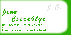 jeno csereklye business card