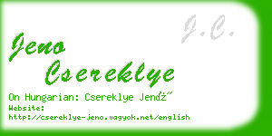 jeno csereklye business card